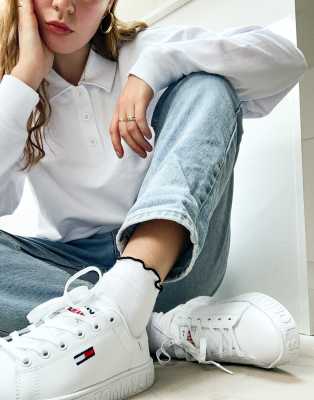 tommy jeans fashion cupsole womens white trainers
