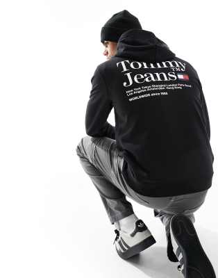 Tommy Jeans – Czarna bluza o regularnym kroju z kapturem i logo