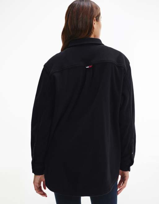 Tommy Jeans – Czarna polarowa kurtka koszulowa, 3 z 4