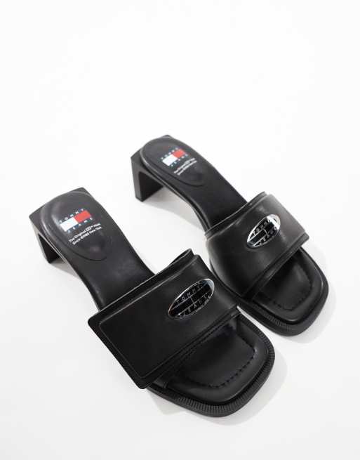 Tommy Jeans – Czarne klapki na obcasie w stylu lat 90., 2 z 4