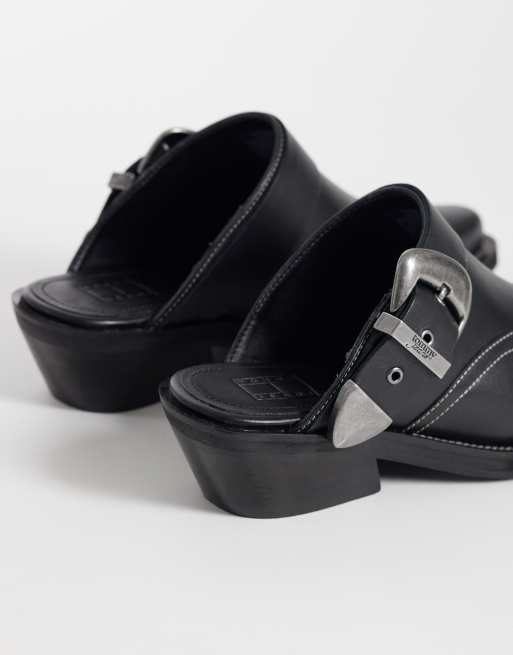 Tommy Jeans – Czarne skórzane mule w kowbojskim stylu, 2 z 4