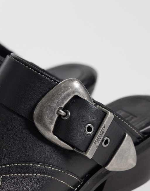 Tommy Jeans – Czarne skórzane mule w kowbojskim stylu, 4 z 4