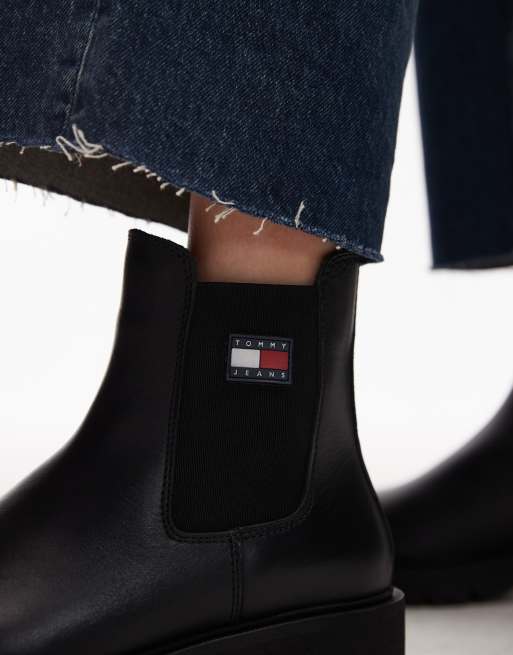 Tommy Jeans – Czarne skórzane sztyblety, 3 z 4