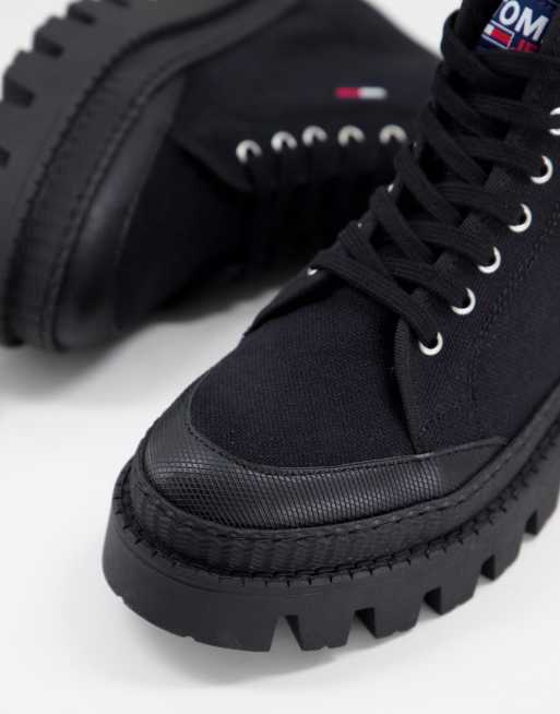 Tommy Jeans – Czarne sznurowane buty z logo z flagą, 4 z 4