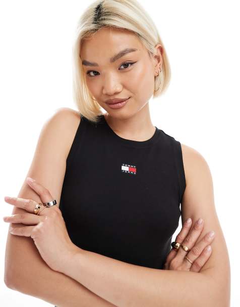 Tommy Jeans slim tank top in black