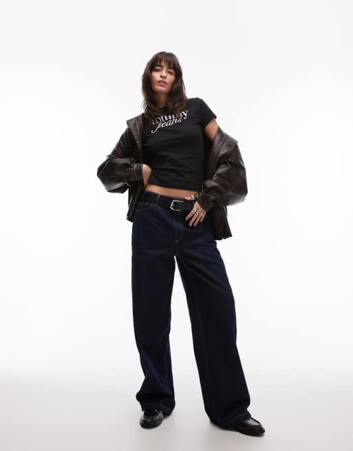 Tommy Jeans – Czarny krótki T-shirt z napisem w stylu retro, 3 z 4
