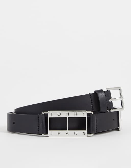 Tommy Jeans – Czarny skórzany pasek