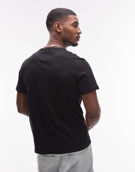 Tommy Jeans – Czarny T-shirt z grafiką z logo, 4 z 4