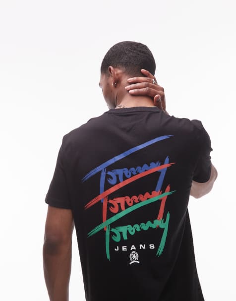 Tommy Jeans repeat signature backprint t-shirt in black