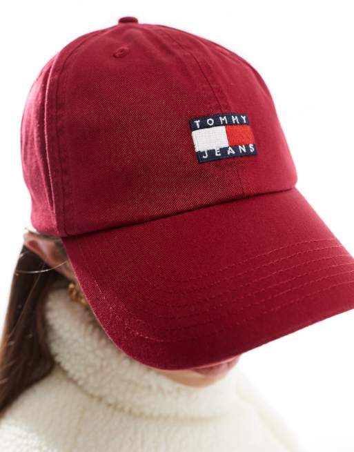 Tommy Jeans – Czerwona sprana czapka z daszkiem w stylu retro, 3 z 4