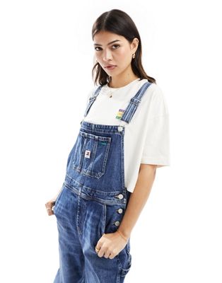 Tommy Jeans Daisy dungarees in dark wash Sale