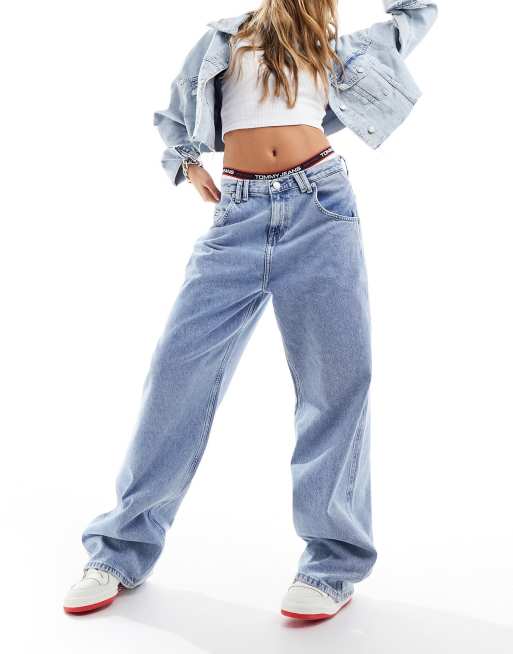 Tommy Jeans Daisy Jean baggy a taille basse Bleu clair delave ASOS