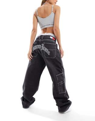 Tommy Jeans Daisy low rise baggy jeans in black - ASOS Price Checker