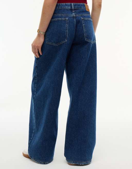 Tommy Jeans Daisy low rise loose pinstripe jeans in dark blue, 6 of 7