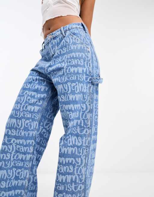 Tommy Jeans – Daisy – Weite Carpenter-Jeans in mittlerer Waschung mit niedrigem Bund