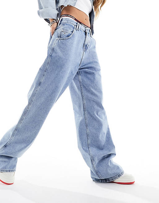 Tommy Jeans – Daisy – Weite Jeans in heller Waschung mit niedrigem Bund |  ASOS