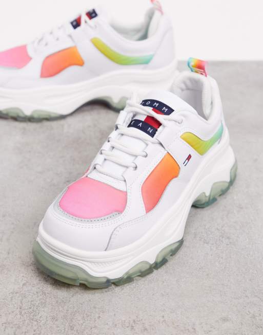 Tommy hilfiger sale rainbow flatform sneaker