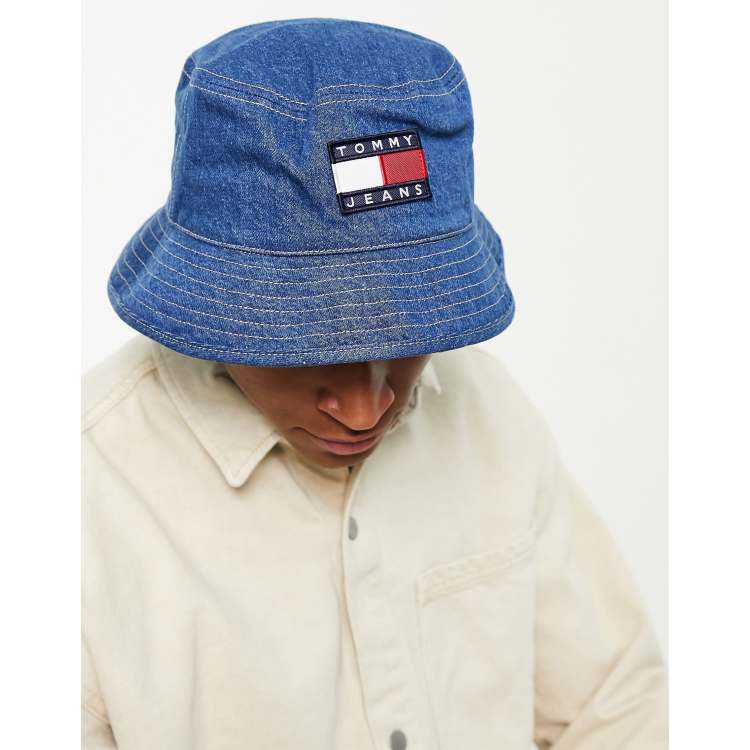 Tommy Jeans 90s Sailing Capsule Flag Logo Denim Bucket Hat, 50% OFF