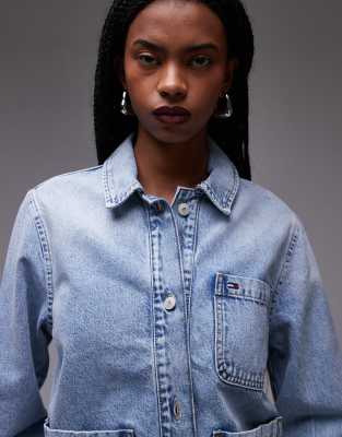 Tommy Jeans Denim Chore Jacket In Blue