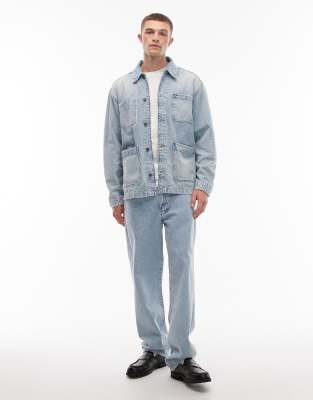 Tommy Jeans Denim Chore Jacket In Blue