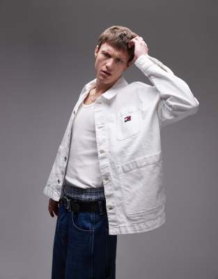 Tommy Jeans Denim Chore Jacket In White