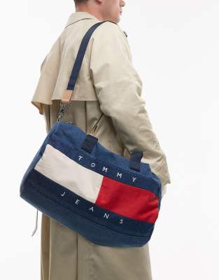 Tommy Jeans Denim Duffle Bag In Blue