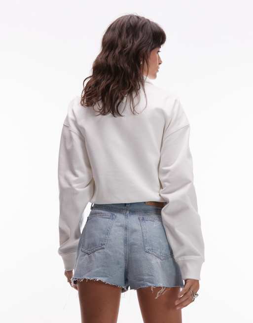 Tommy Jeans denim hot pants with star detail in light wash, 2 of 5