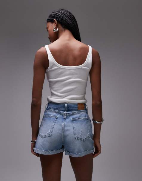 Tommy Jeans - Denim hotpant-short in lichtblauw - view 1