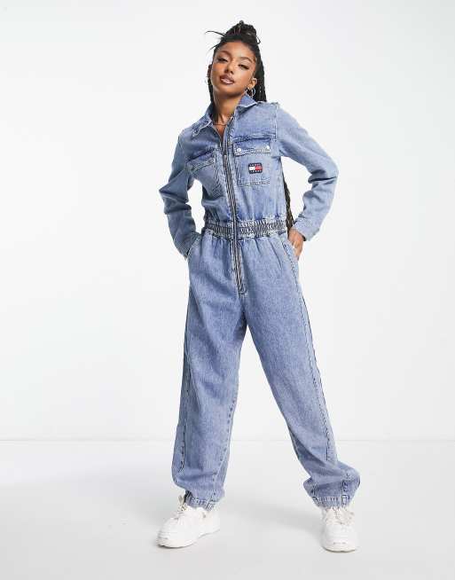 Tommy Jeans denim jumpsuit in light wash ASOS