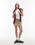 [Tommy Jeans] Tommy Jeans denim micro mini skirt in brown wash W28 Denim Color