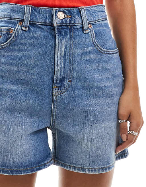 Tommy Jeans denim mom shorts in mid wash | ASOS