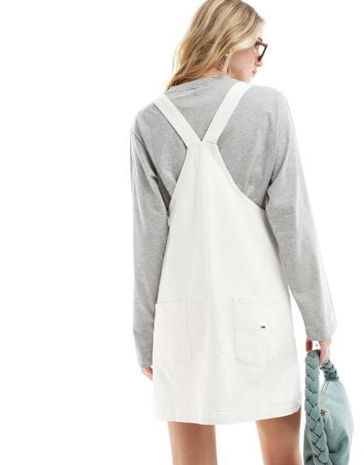 Tommy Jeans denim pinafore dress in mid wash ASOS