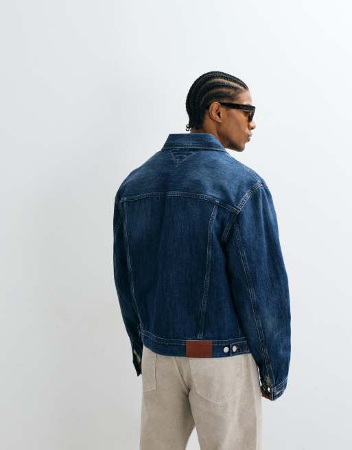 Tommy Jeans denim trucker jacket in dark wash blue, 5 of 5