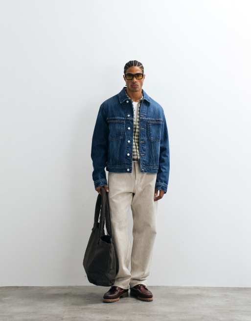 Tommy Jeans - Denim truckerjack in blauw met donkere wassing, 2 van 5