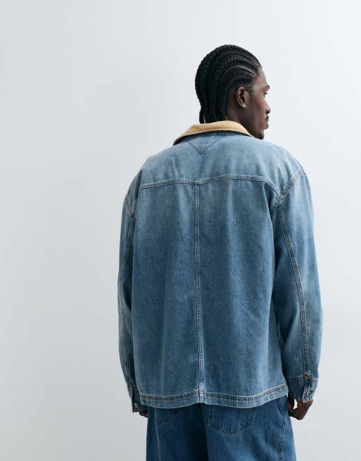 Tommy Jeans denim utility jacket in mid wash blue, 3 of 5