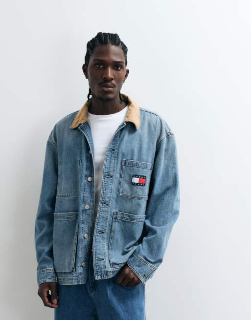 Tommy Jeans denim utility jacket in mid wash blue, 5 of 5