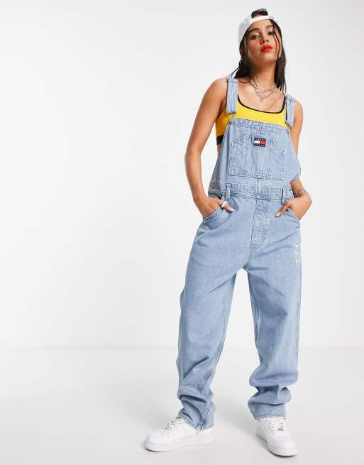 Tommy Jeans - Denimoveralls i mellemvask