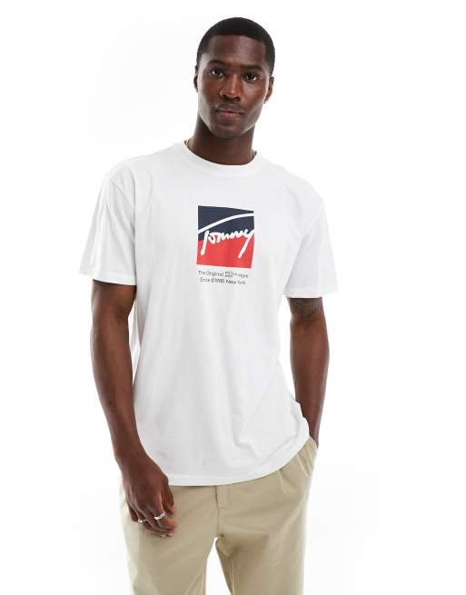 Tommy Jeans - DNA - Hvid t-shirt med bokslogo