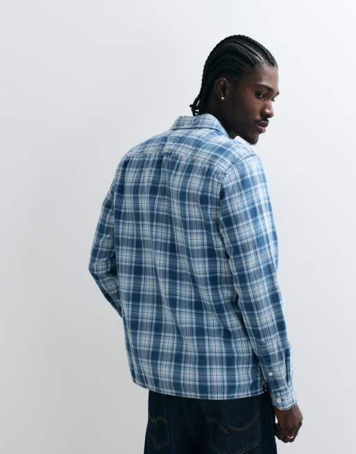 Tommy Jeans Dobby-Hemd in blau kariert, 4 von 5