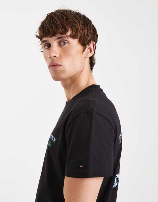 Tommy Jeans dollar stack logo t-shirt in black, 4 of 5