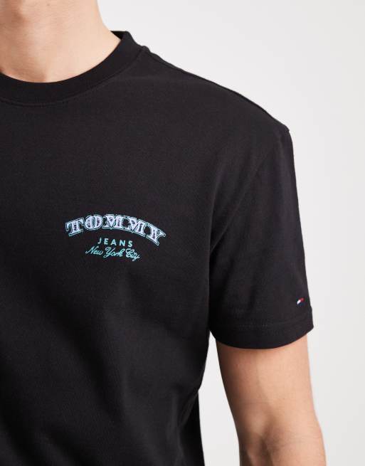 Tommy Jeans dollar stack logo t-shirt in black, 5 of 5