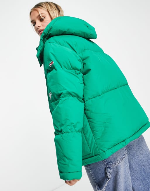 Tommy Jeans Doudoune capuche coupe vas e en nylon Vert