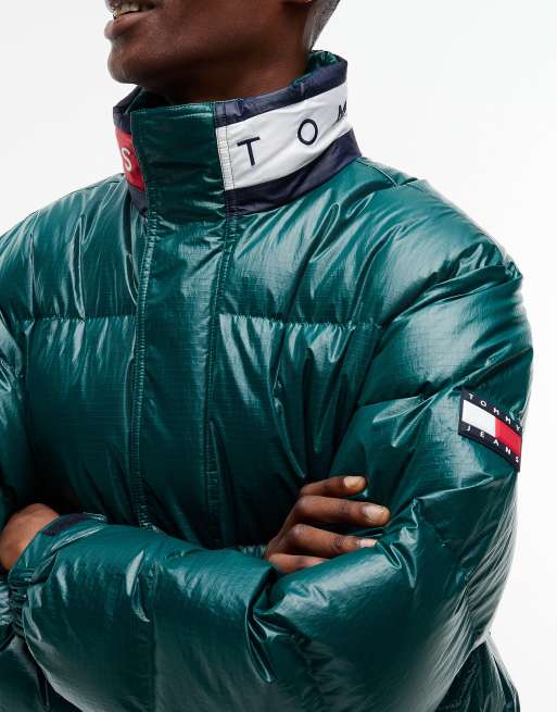 Tommy Jeans doudoune Alaska brillante en vert velours, 3 de 7