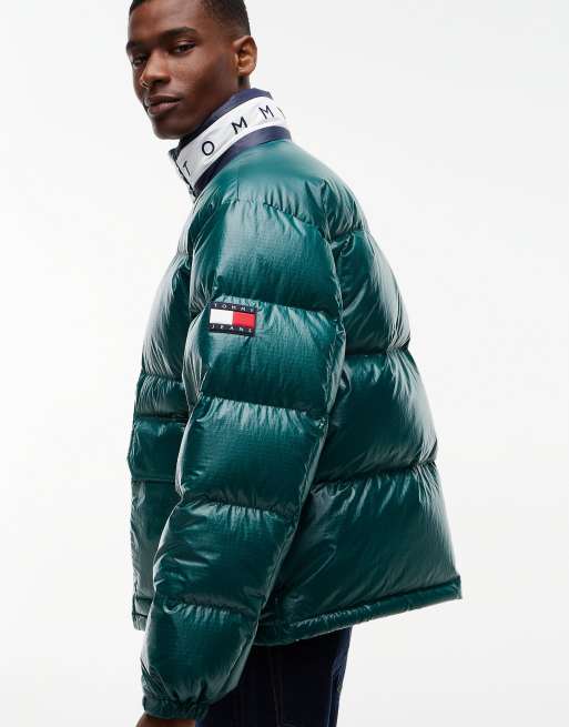 Tommy Jeans doudoune Alaska brillante en vert velours, 5 de 7