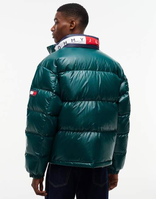 Tommy Jeans doudoune Alaska brillante en vert velours, 6 de 7