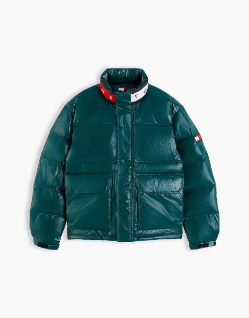 Tommy Jeans doudoune Alaska brillante en vert velours, 7 de 7