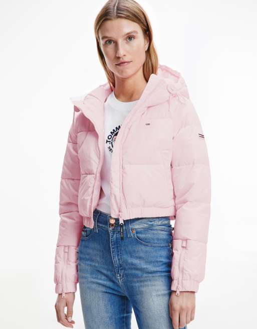 Tommy Jeans Doudoune courte capuche Rose clair