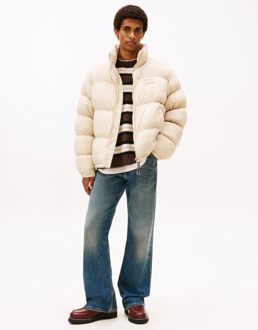 Tommy Jeans Down relaxed alaska puffer jacket in beige