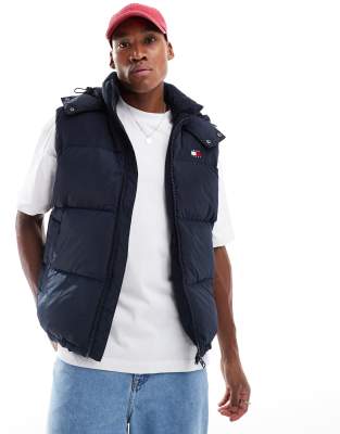 Tommy Jeans Down Zip-Thru Alaska Vest in Blue