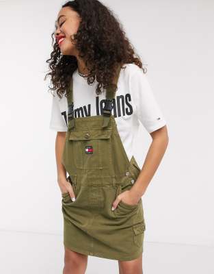 Khaki store dungaree dress